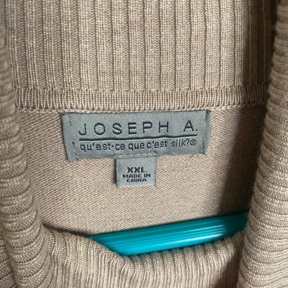 Joseph A Turtleneck Sweater Womens XXL Taupe Neutral Grommet Detail Pullover Fal - Picture 2 of 9